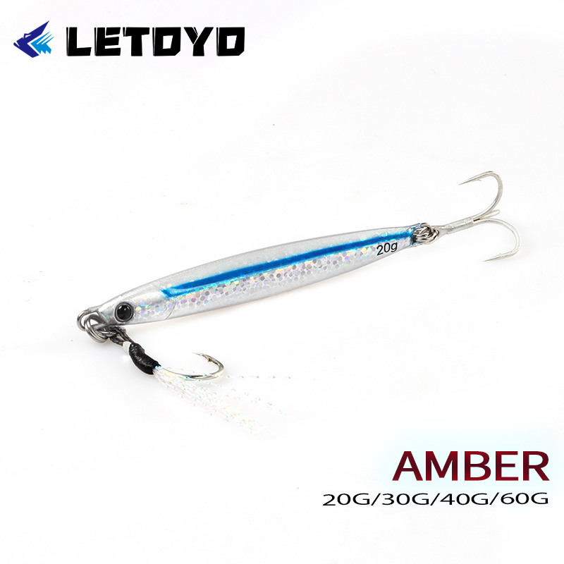 Fishing Lure Spinnerbait - LETOYO Metal Jig With Hooks 20-60g